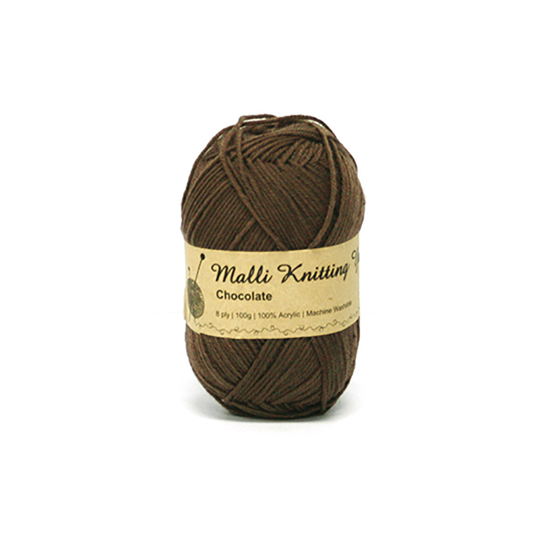 Knitting Yarn 8 Ply 100gm Chocolate